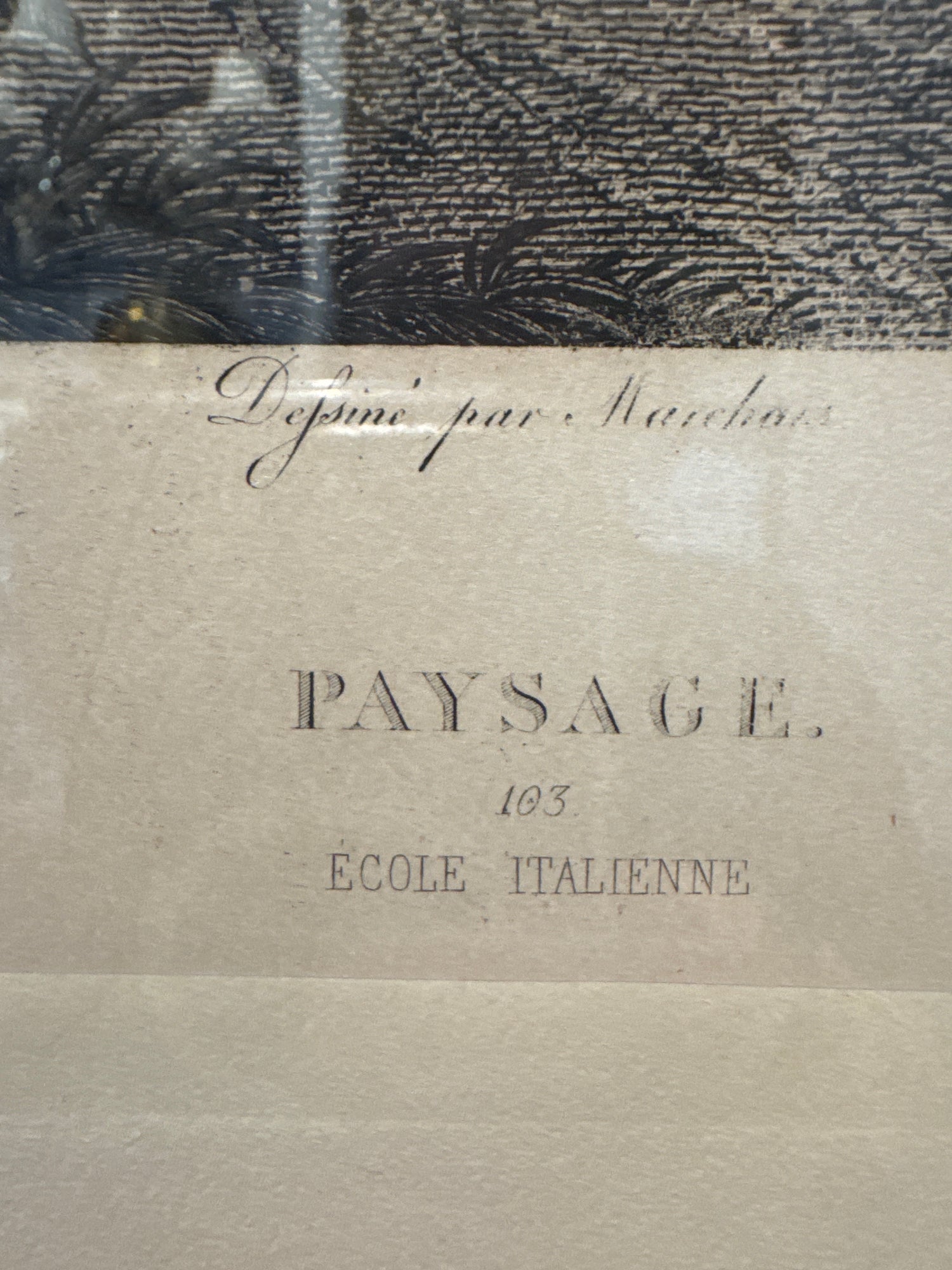 Gravure du XIXe siècle — Paysage (Des Bergers dans une Vallée)