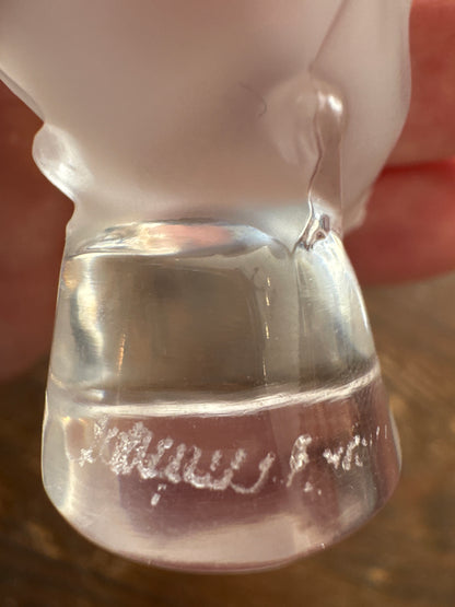 Lalique pheasant letter seal figurine vintage France signed