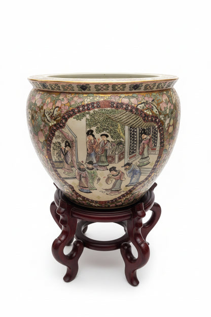 Large Chinese Famille Rose-Style Porcelain Bowl