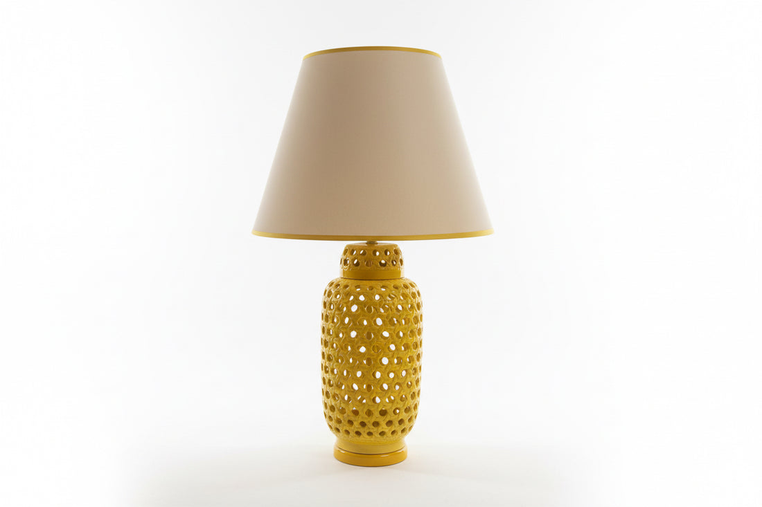 Vintage Ceramic Yellow Lamp