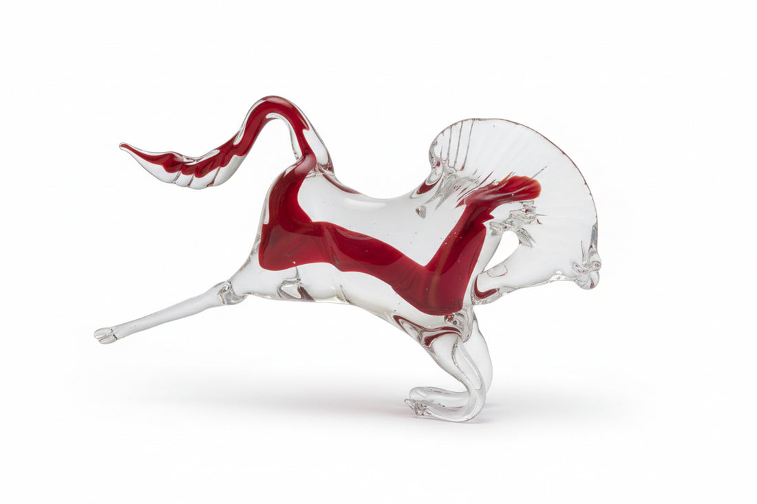 Vintage Murano Red Art Glass Horse