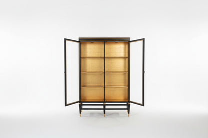 Armoire vintage noire et or