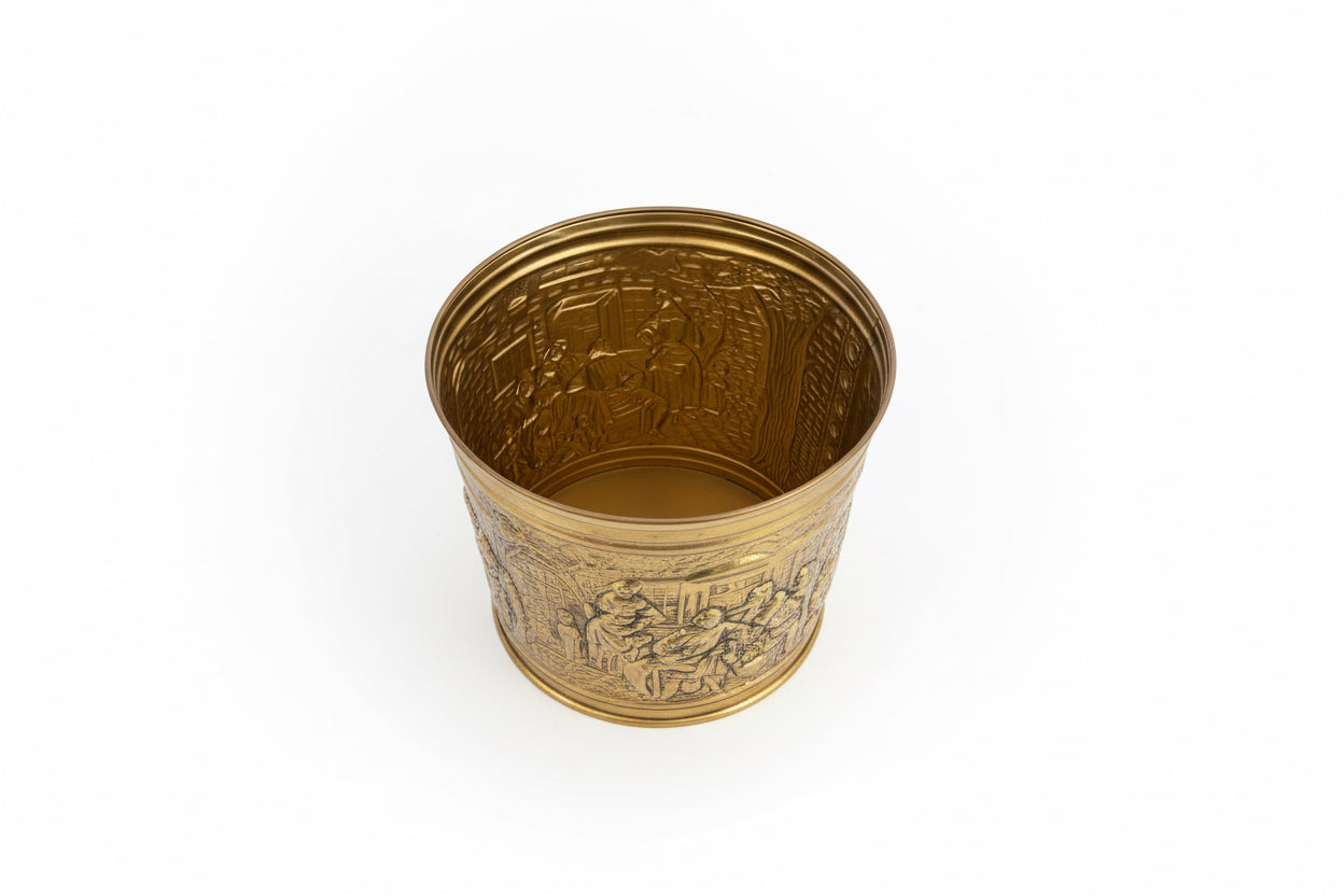 Cache-pot vintage anglais en laiton