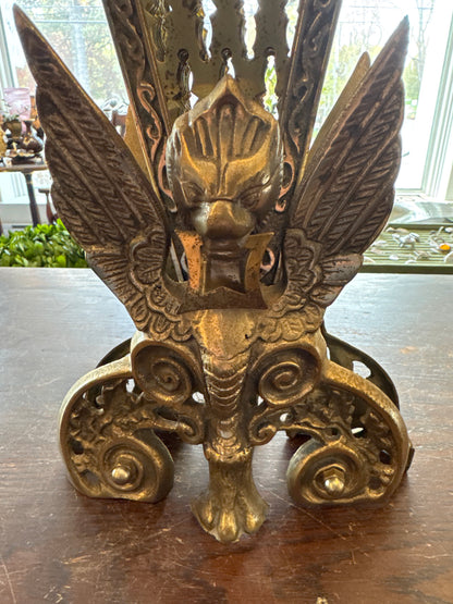 Brass Peacock Fireplace Screen