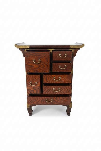 Vintage Korean Cabinet with Brass Hardware