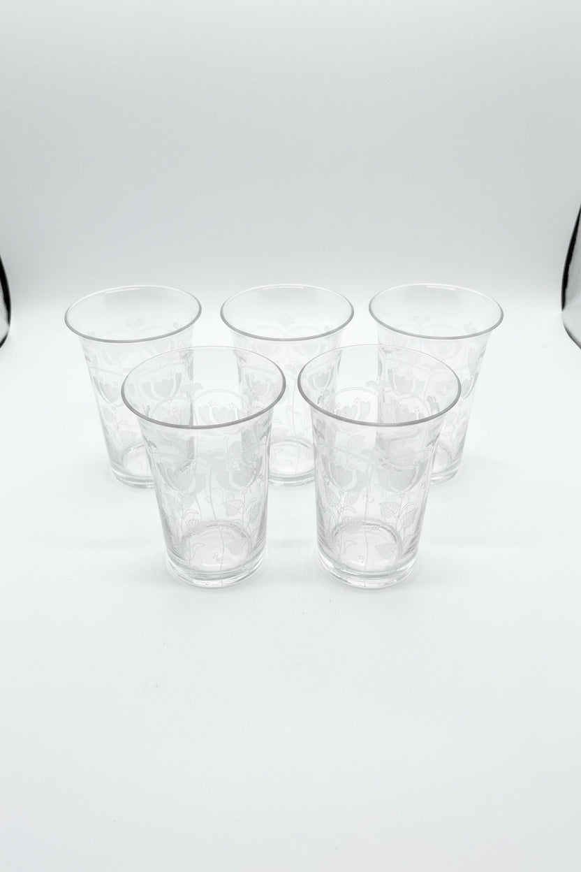 Lot de 10 verres en cristal taillé Webb Corbett du XIXe siècle, 5 de chaque taille.