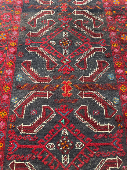 Vintage Hand-Knotted Tribal Rug