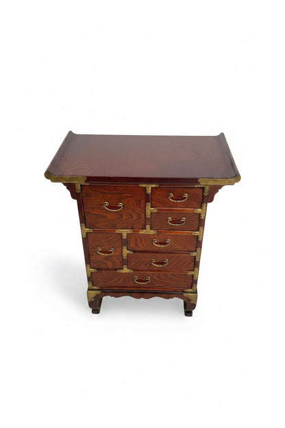 Vintage Korean Cabinet with Brass Hardware
