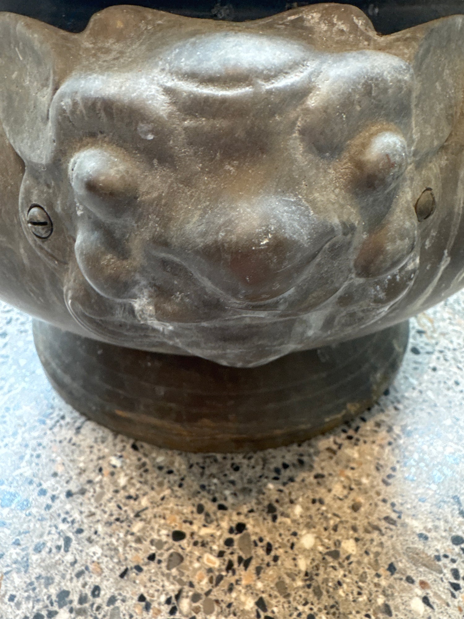 Chinese-Style Bronze Jardinière with Taotie Masks