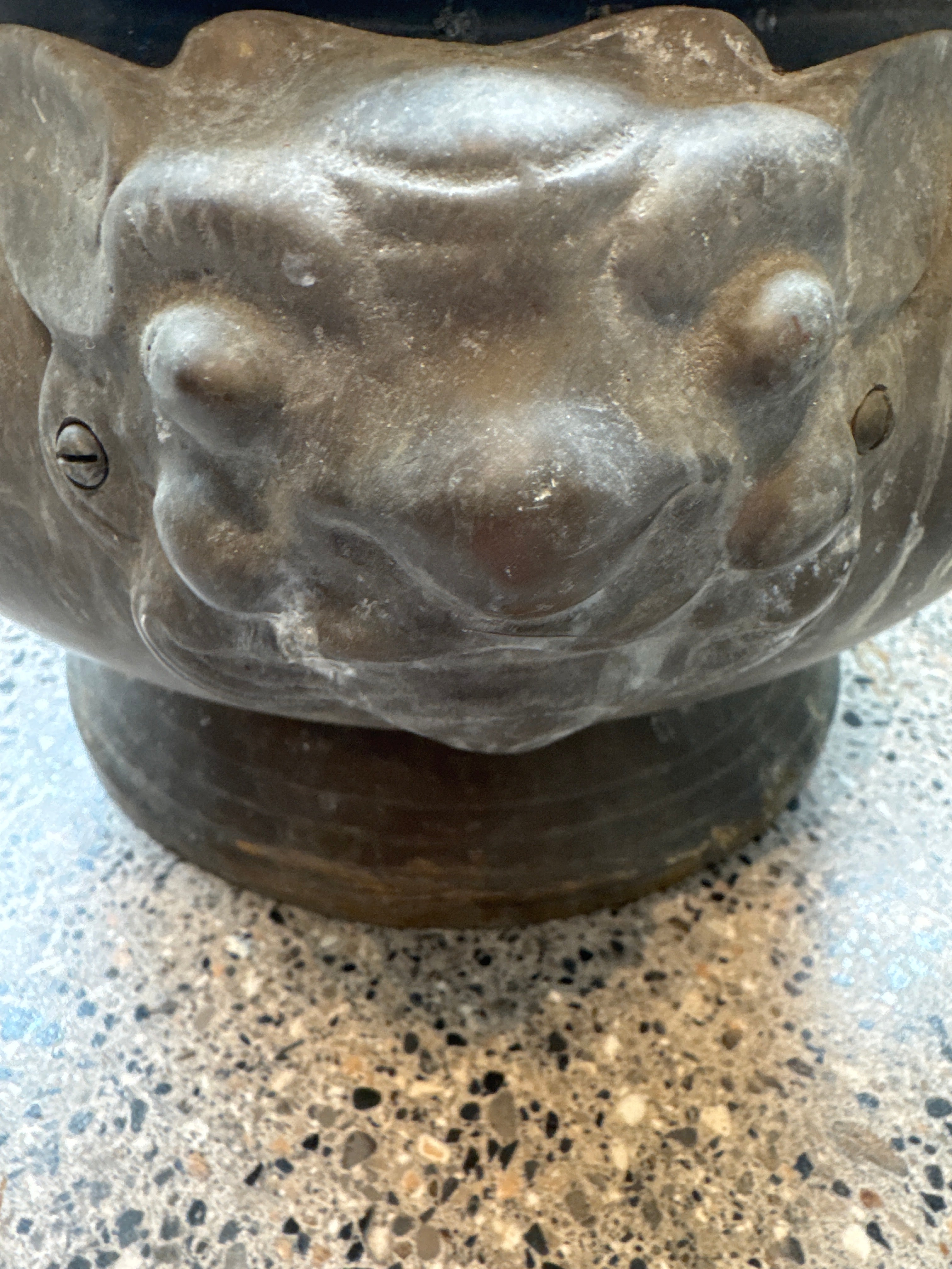 Chinese-Style Bronze Jardinière with Taotie Masks