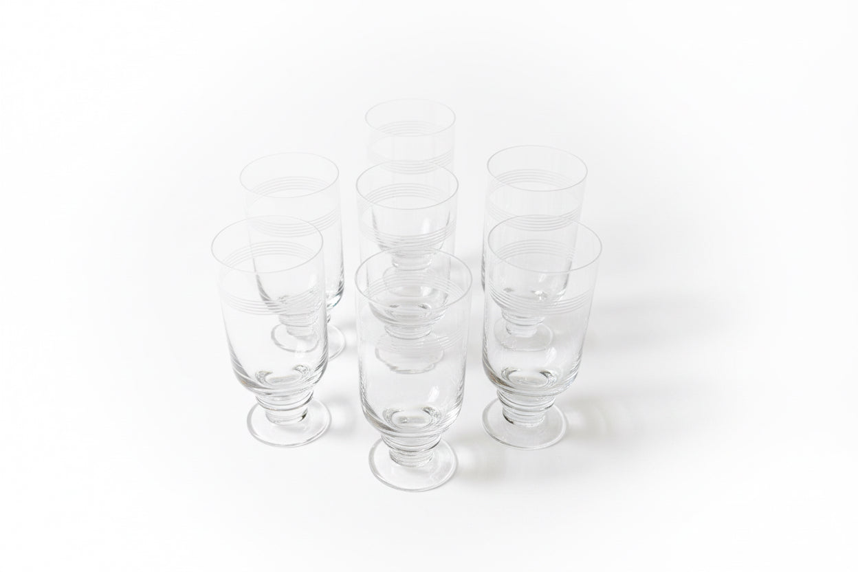 Lot de sept verres à pied en cristal Thomas