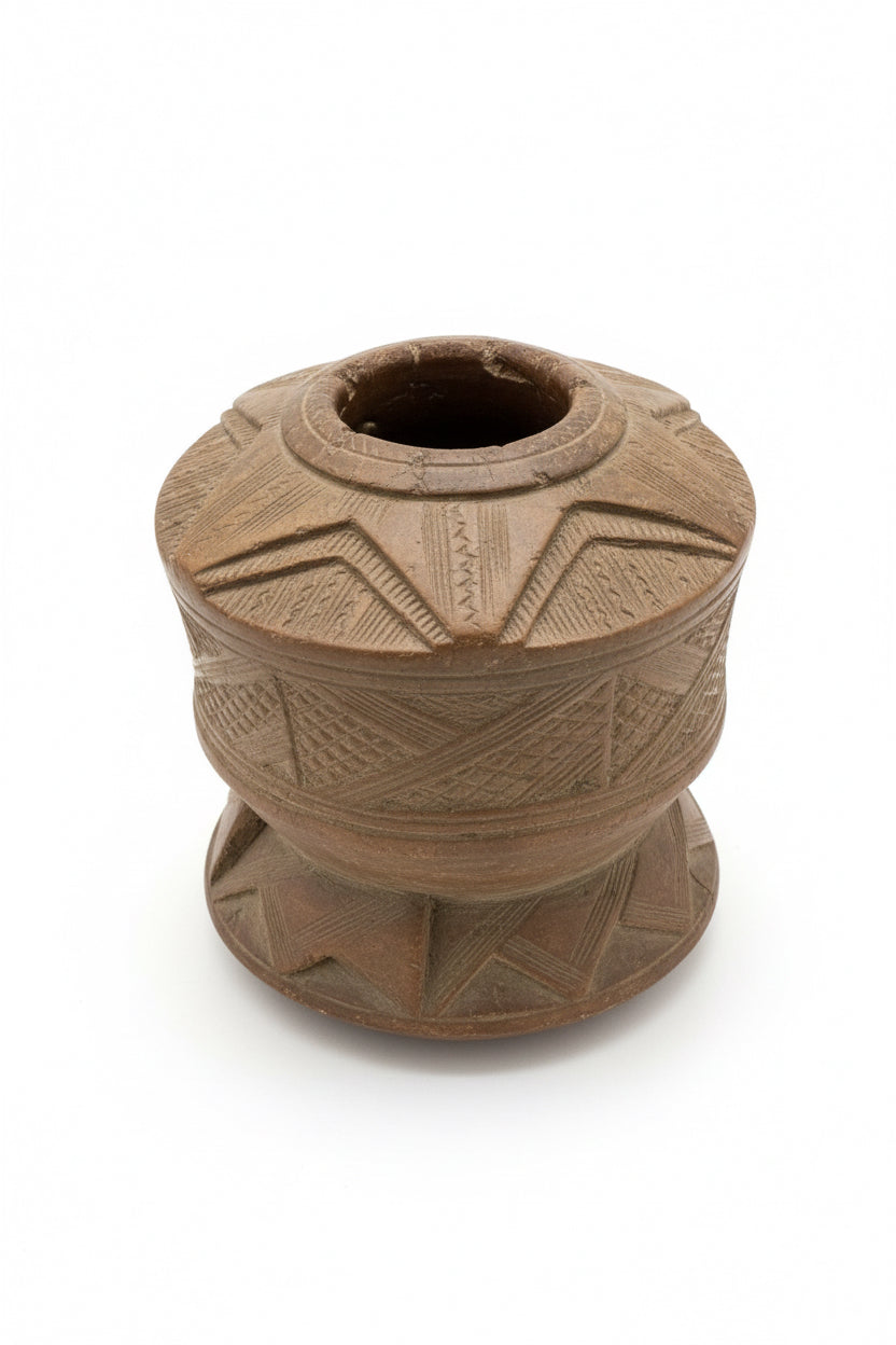 Antique 19th century middle eastern Bedouin Mihbaj wood mortar