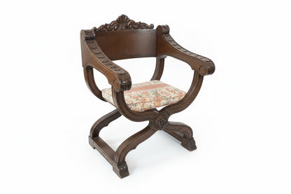 Paire de chaises de style Savonarola italiennes vintage