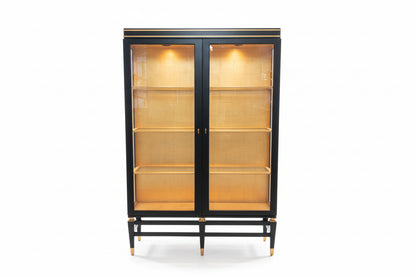 Armoire vintage noire et or