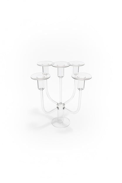 Lustre bougeoir vintage Zen en verre d&
