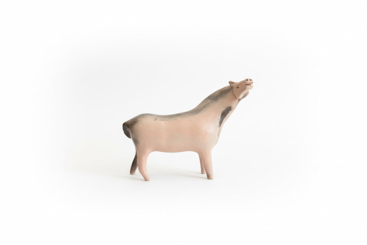 Signed Clay Horse Sculpture