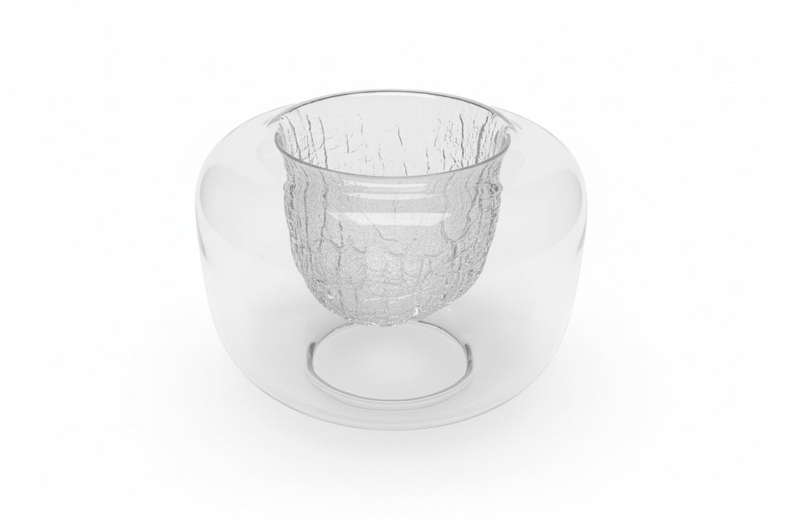 Timo Sarpaneva Finlandia art glass bowl No. 3375 for Iittala • Vintage 1960s signed double-wall crystal- Finland