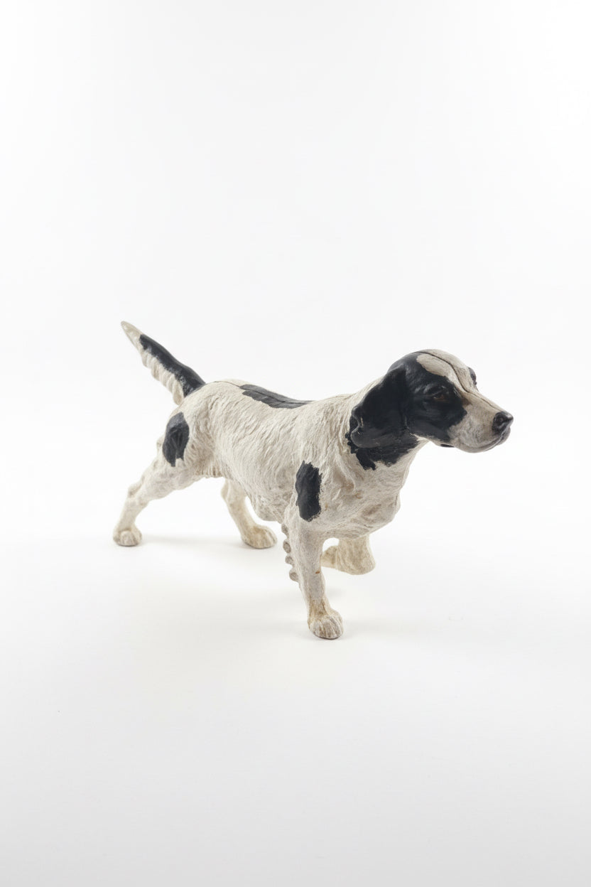 Serre-livres chien setter anglais/braque en fonte vintage