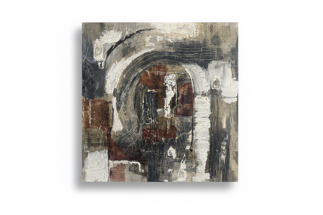 Œuvre abstraite texturée en techniques mixtes de Nancy J Furnam