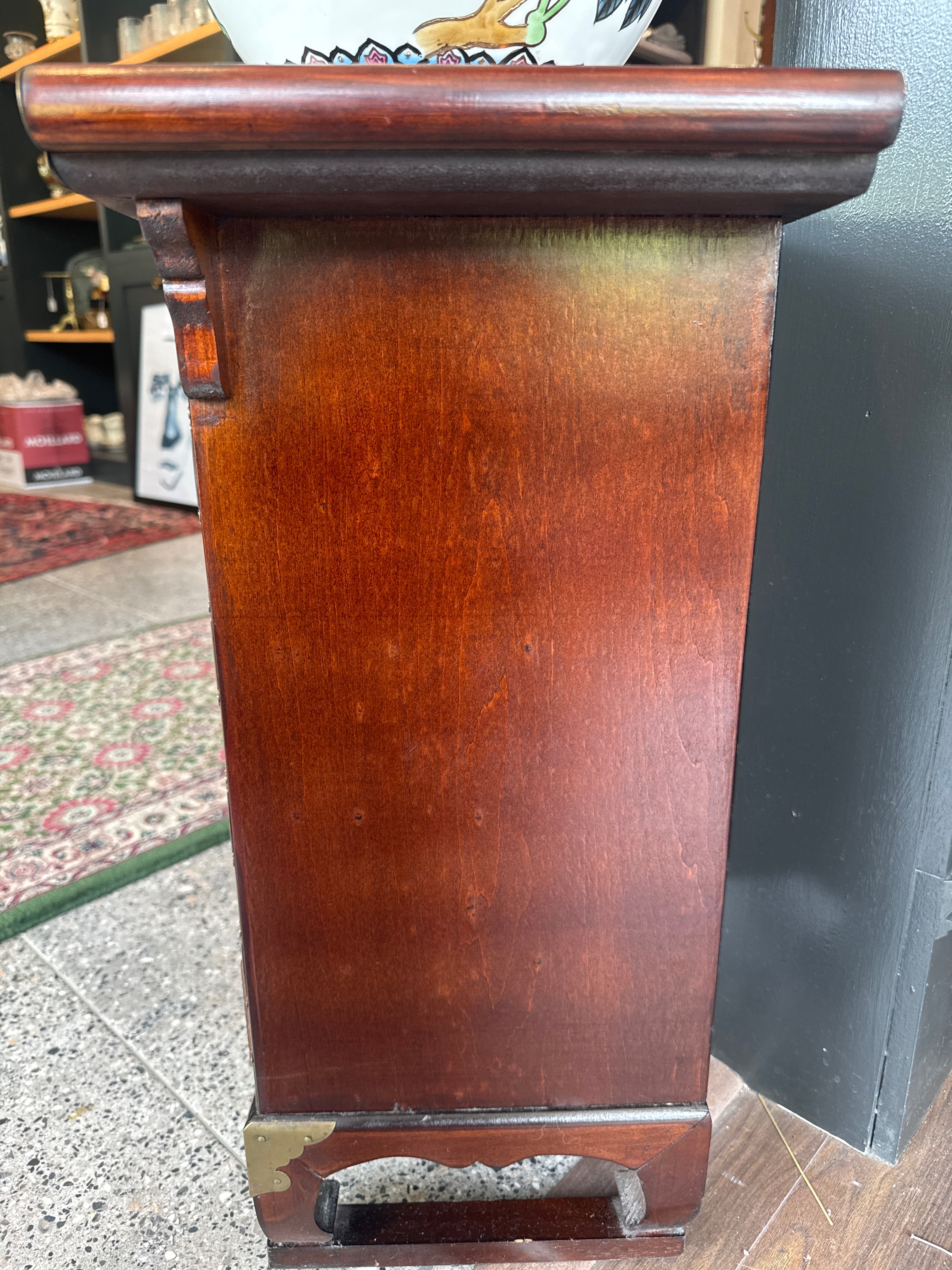 Vintage Korean Cabinet with Brass Hardware
