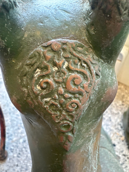 Pair of Vintage Thai Bronze Temple Deer