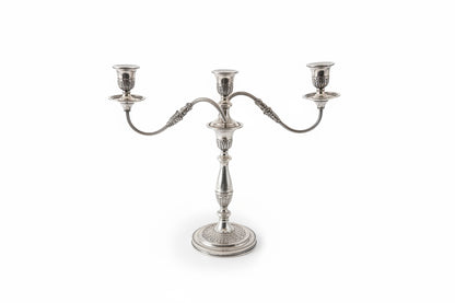Candelabre vintage en métal argenté
