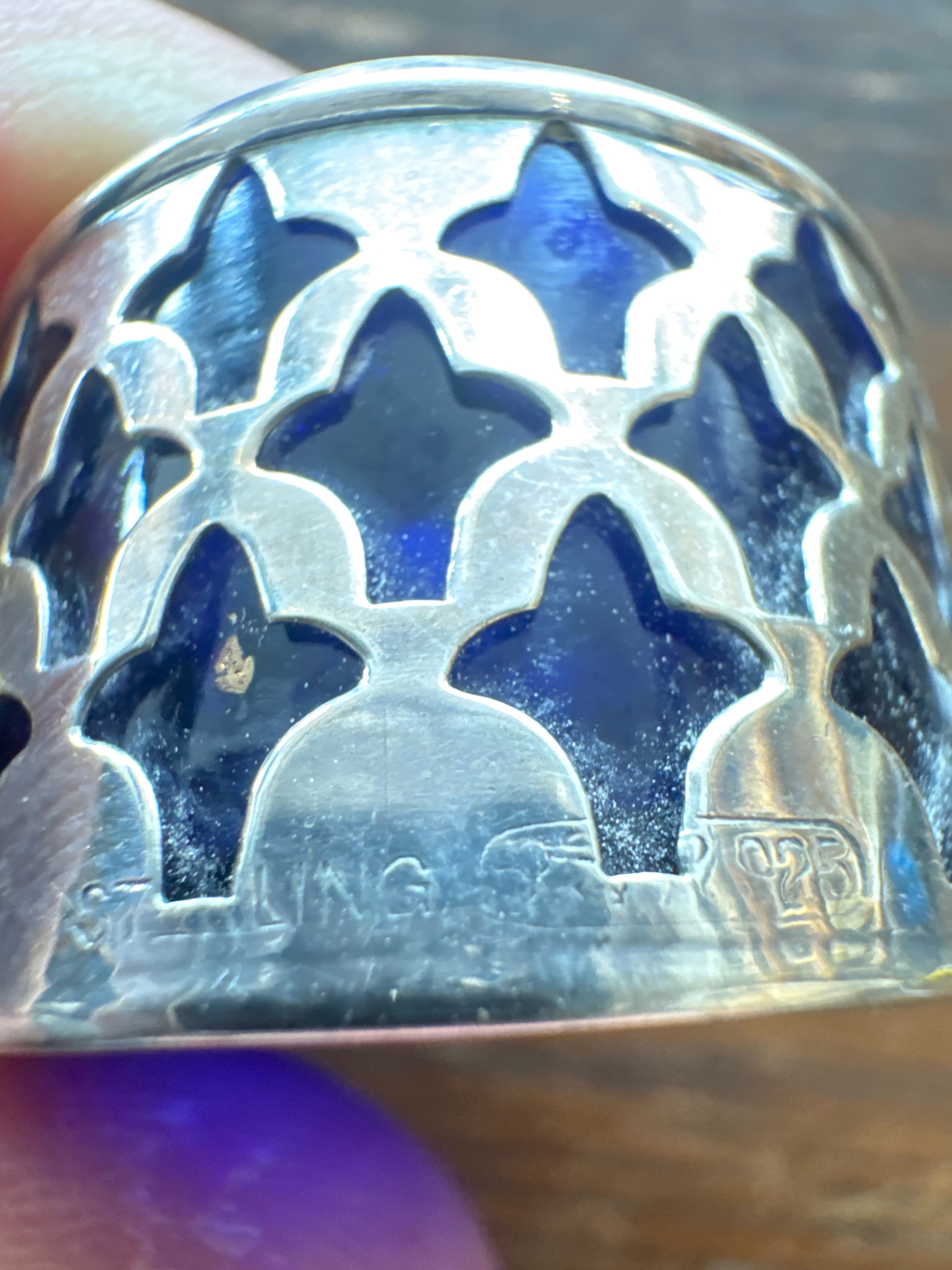 Salière ancienne en argent sterling