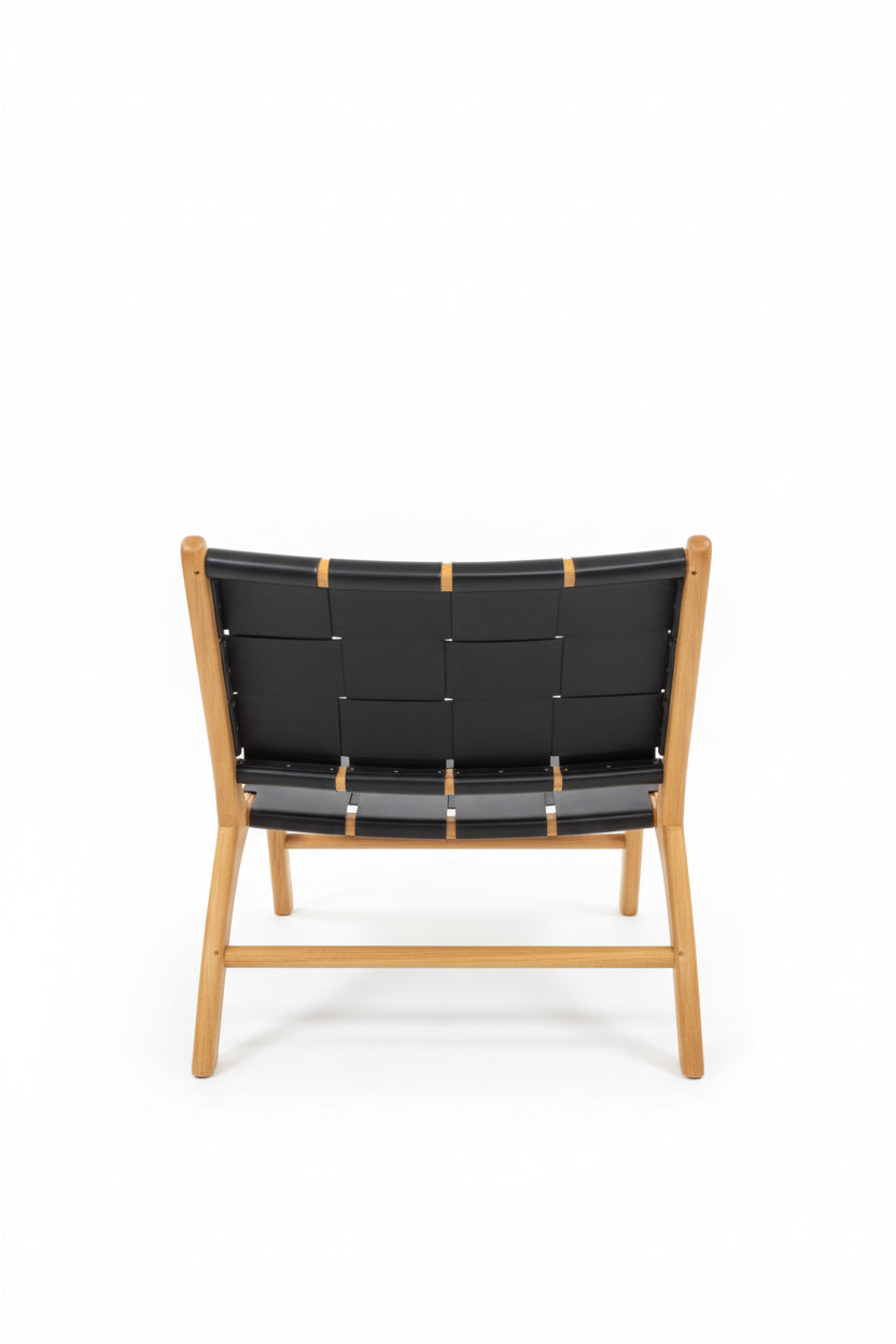 Fauteuil Johanna en cuir tressé