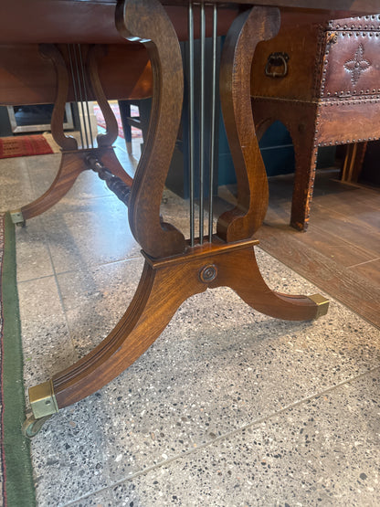 Regency-Style Burr Walnut Drop-Leaf Sofa Table