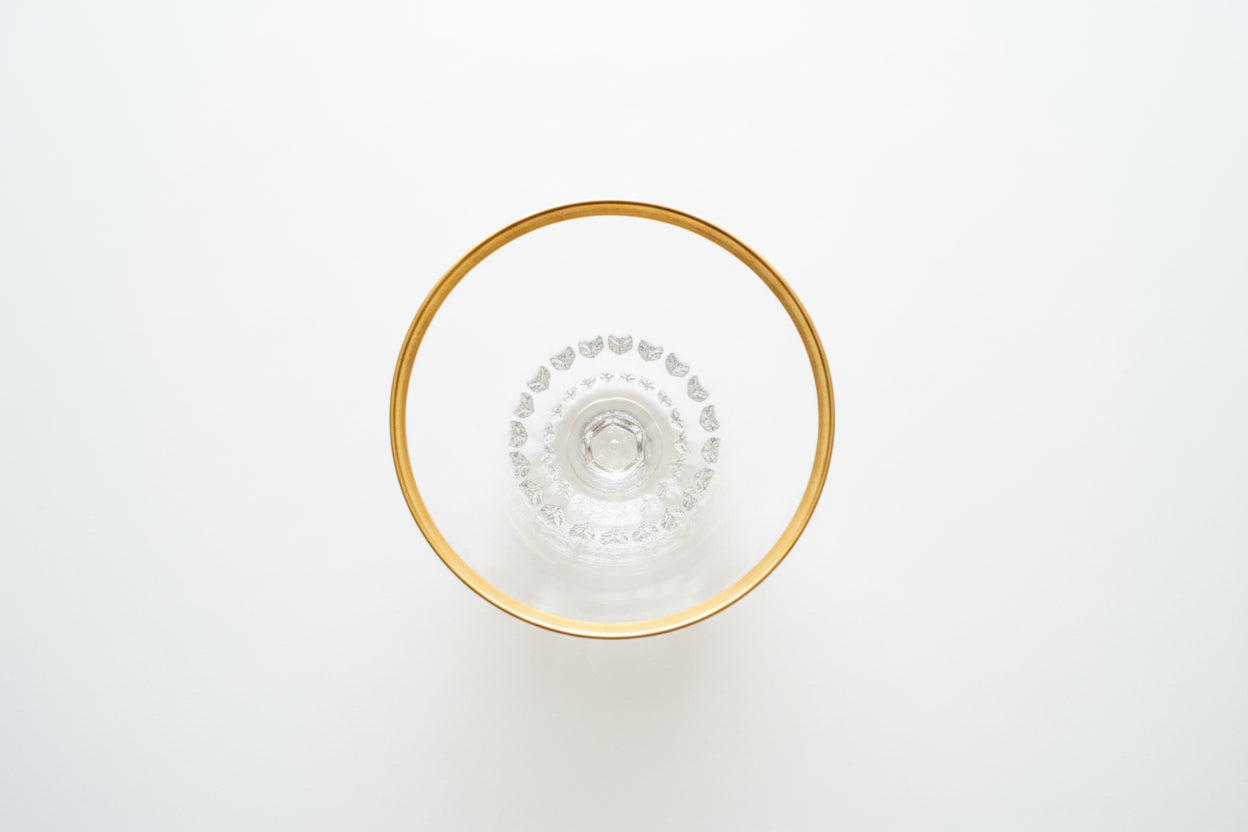 Verres à vin de Bordeaux Saint-Louis en cristal Lozère à liseré doré (lot de 7)