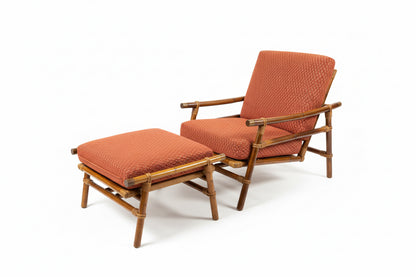 John Wisner pour Ficks Reed, Far Horizon, chaise longue et ottoman