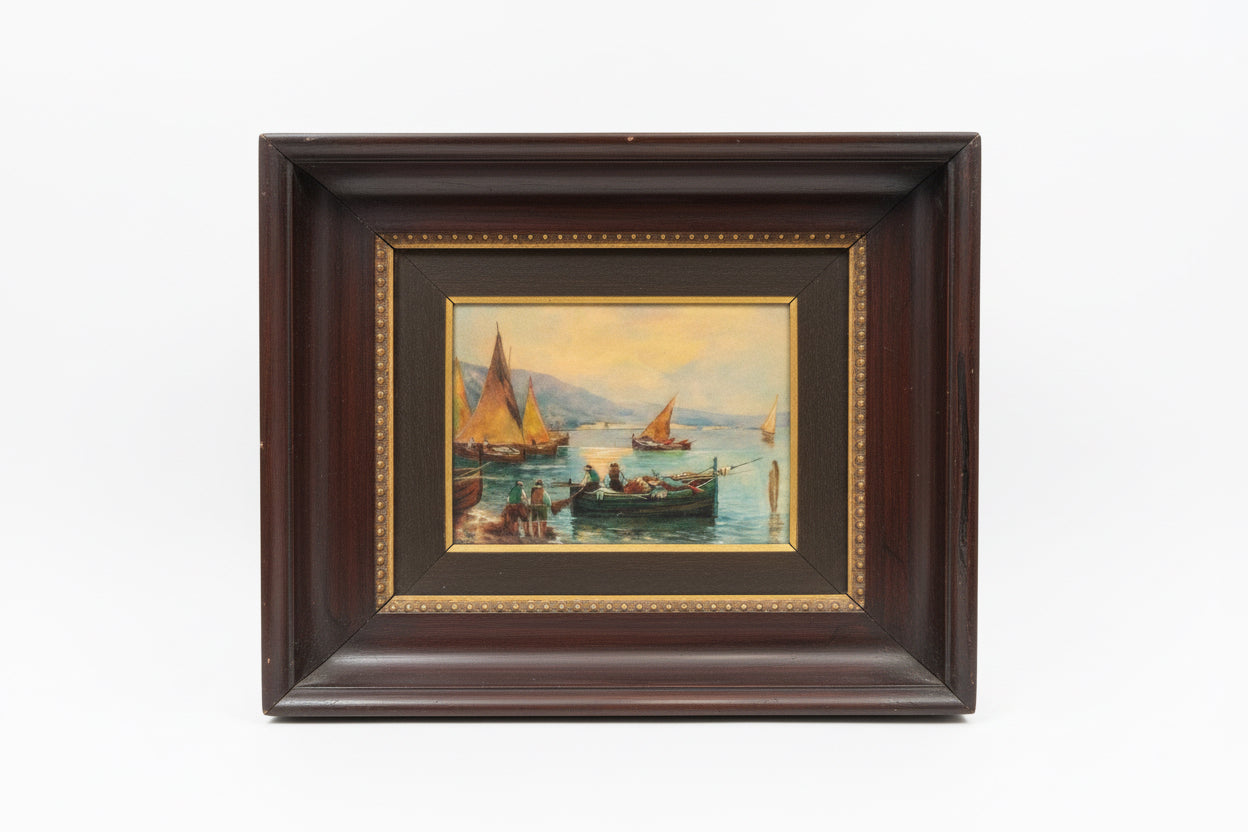 Tableau sur cuivre émaillé de C. Faure, Limoges, antique