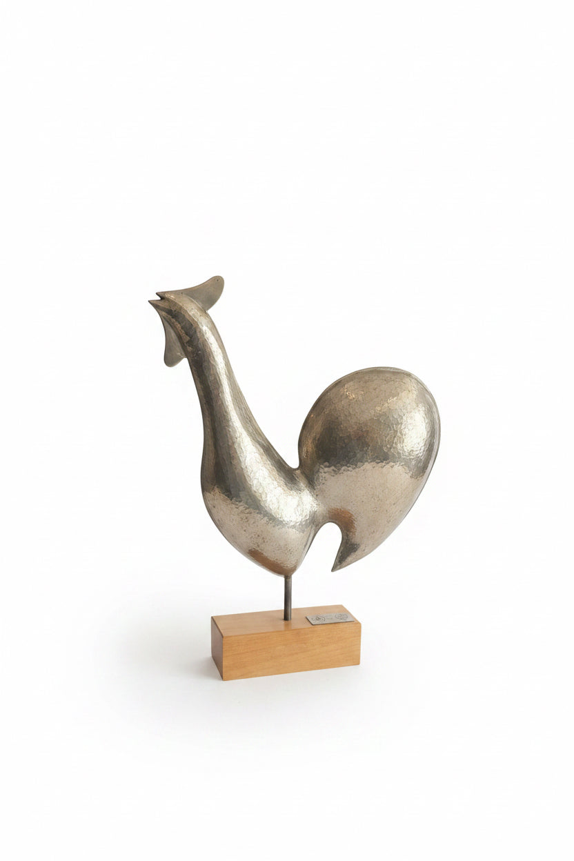 Simard-Gauthier Pewter Rooster Sculpture