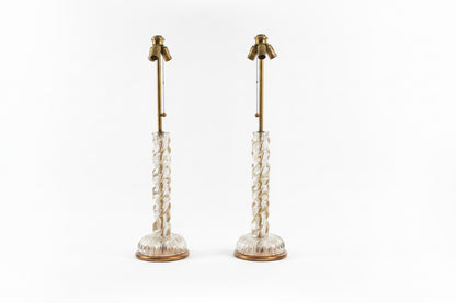 Paire de lampes de table italiennes de Murano