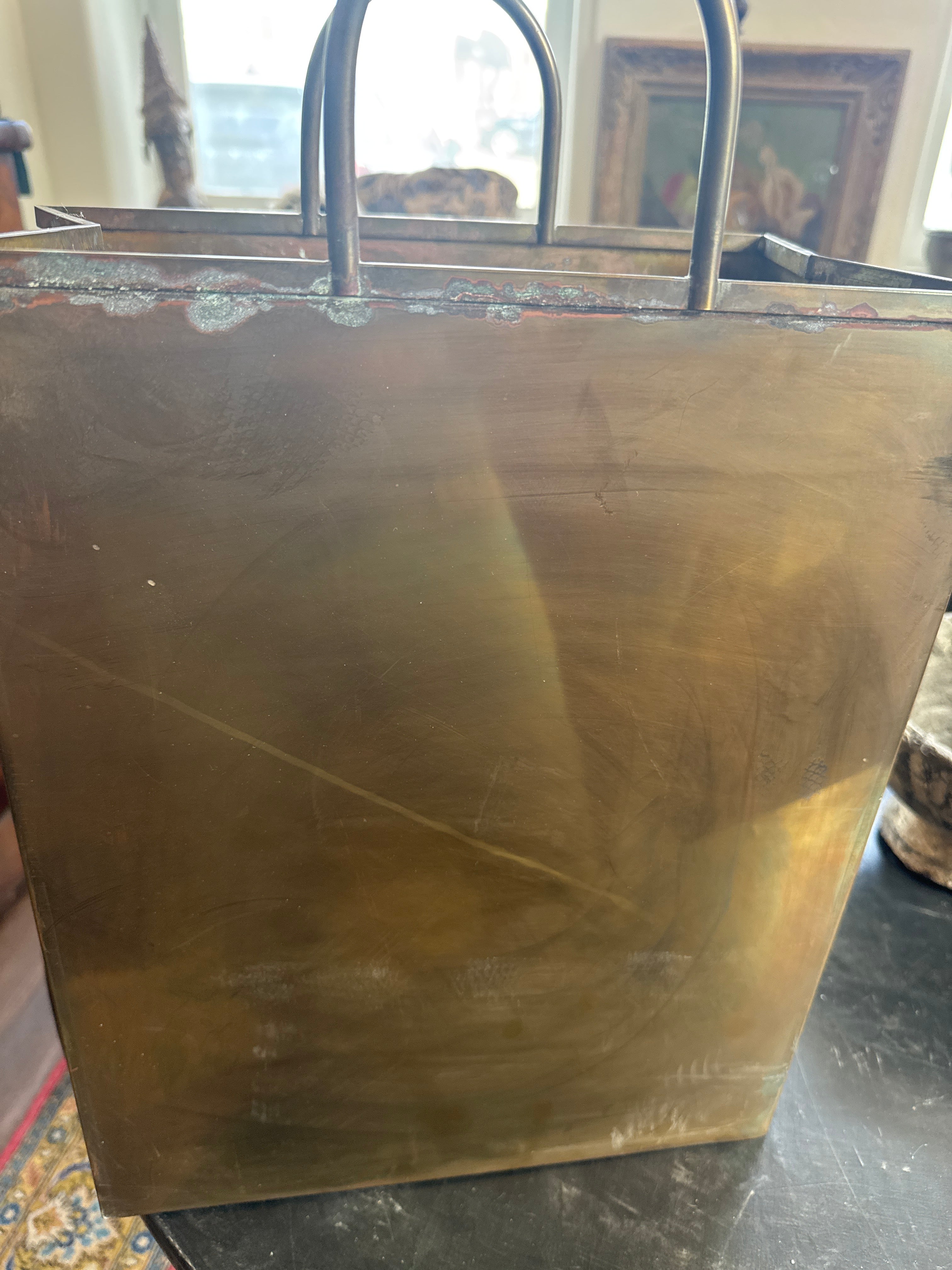 Vintage Gio Ponti-style Brass "Shopping Bag"