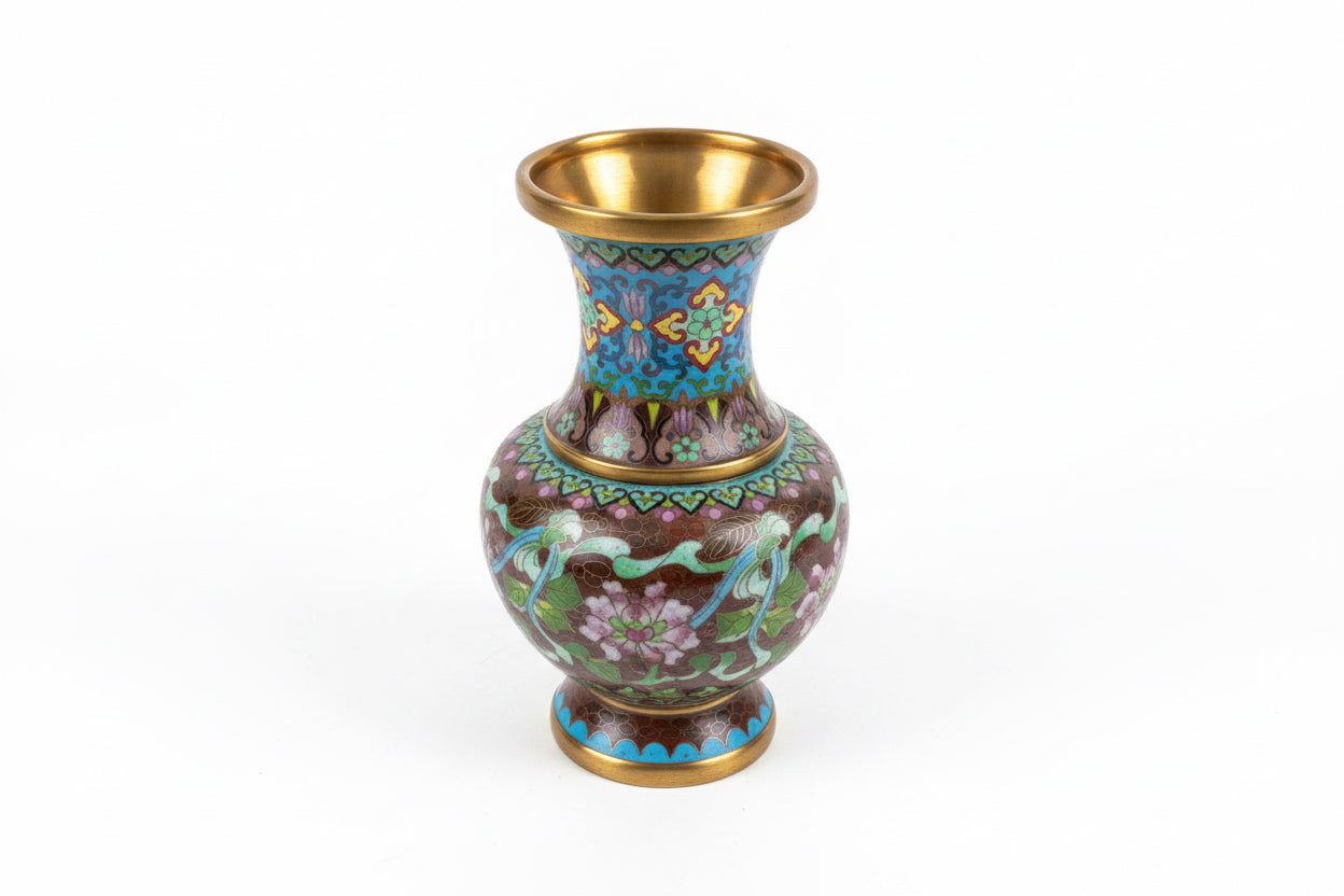 Paire de vases en cloisonné