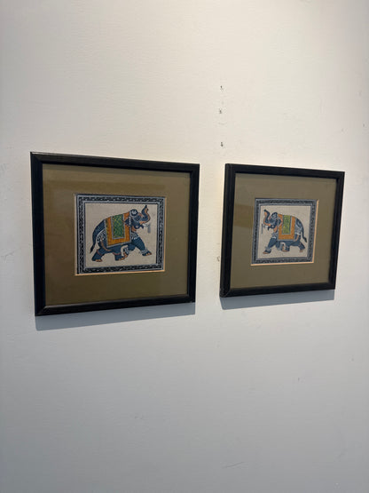 Paire de miniatures indiennes