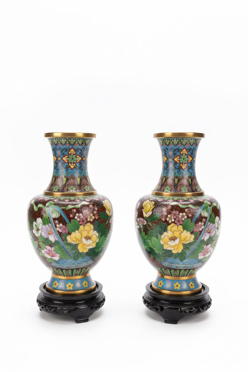 Pair of Cloisonné Vases