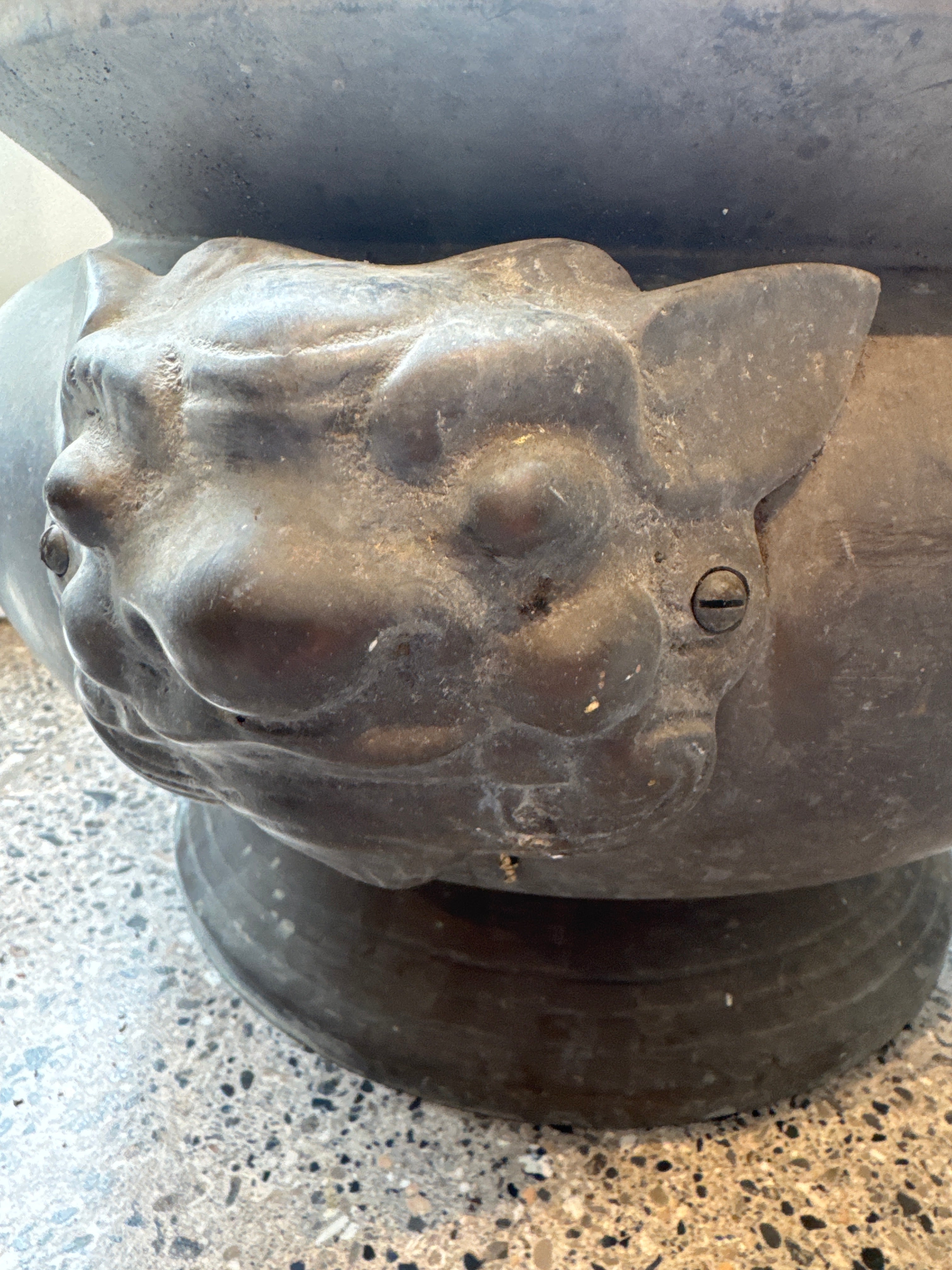 Chinese-Style Bronze Jardinière with Taotie Masks