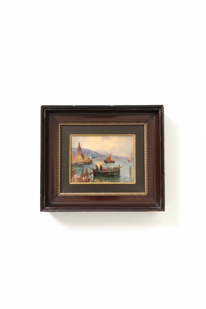 Tableau sur cuivre émaillé de C. Faure, Limoges, antique