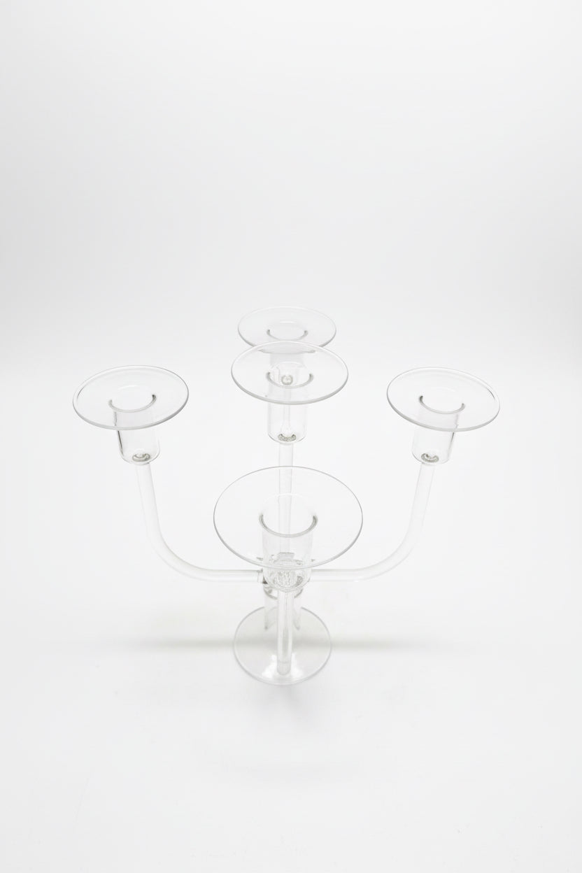 Lustre bougeoir vintage Zen en verre d&