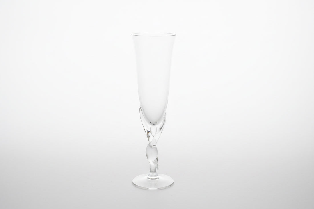 Set of 6 Fabergé Snow Doves Crystal Champagne Flutes