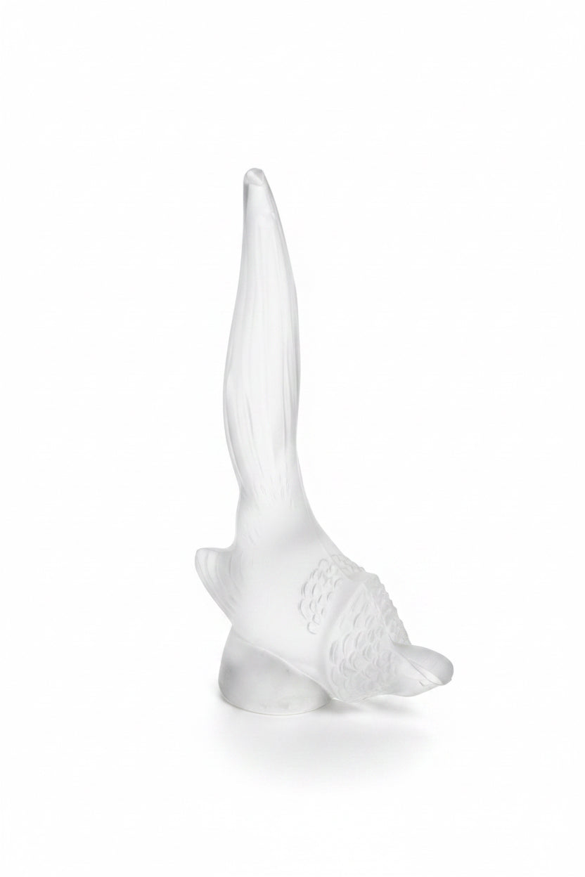 Lalique pheasant letter seal figurine vintage France signed