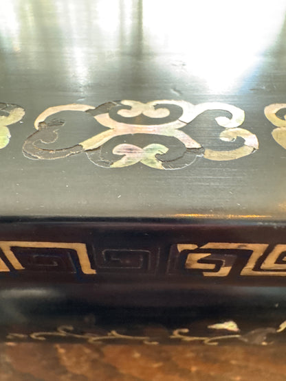 Socle bas de vase à fleurs japonais vintage en bois