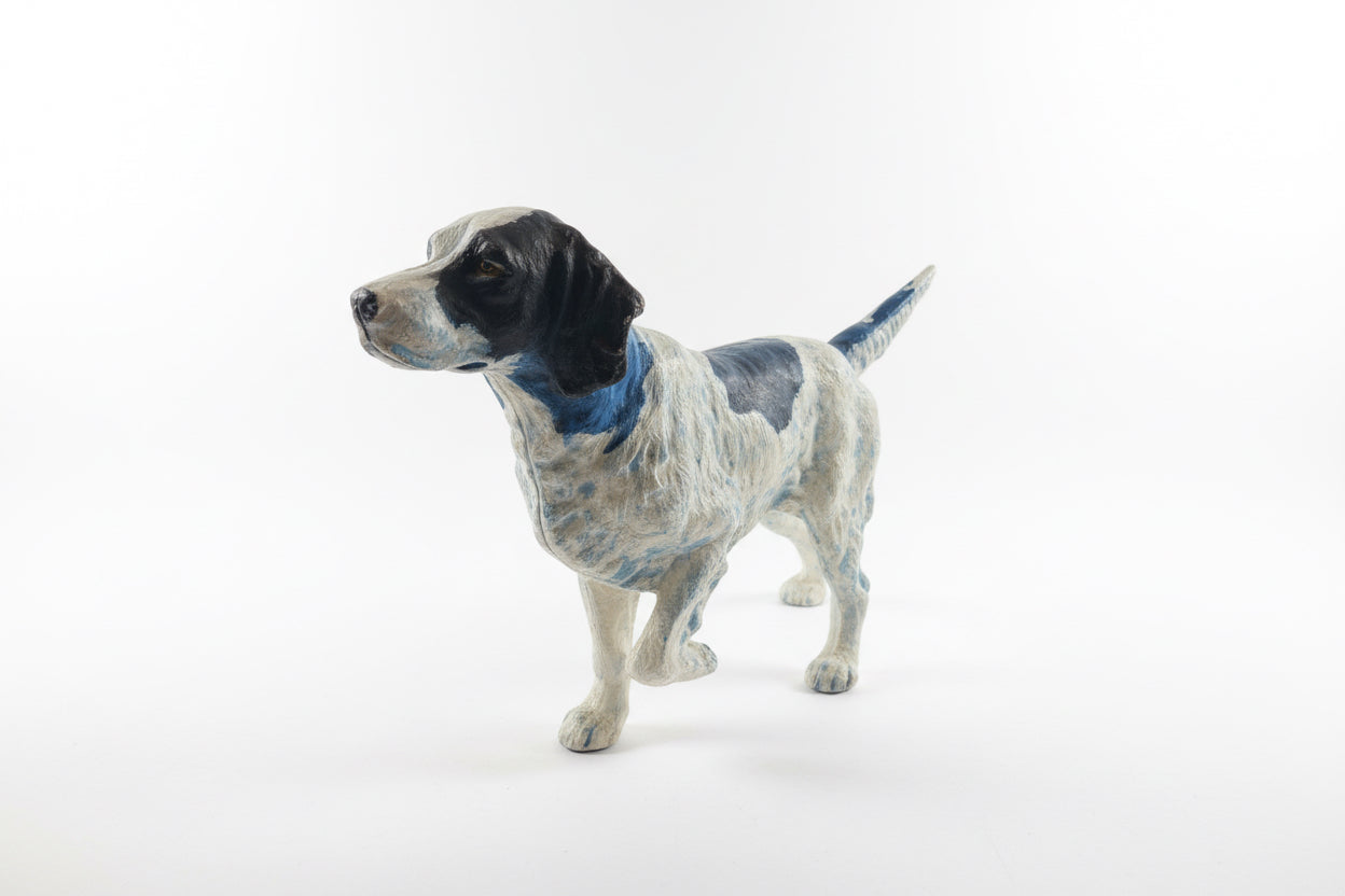 Serre-livres chien setter anglais/braque en fonte vintage
