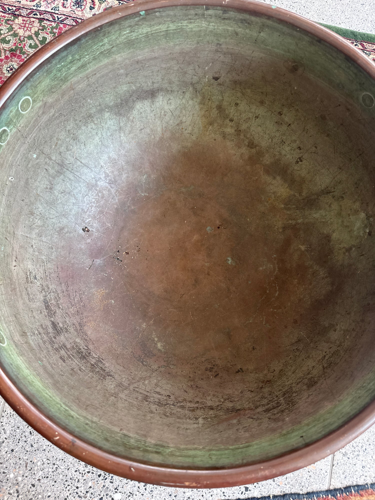 Large Antique Copper Cauldron