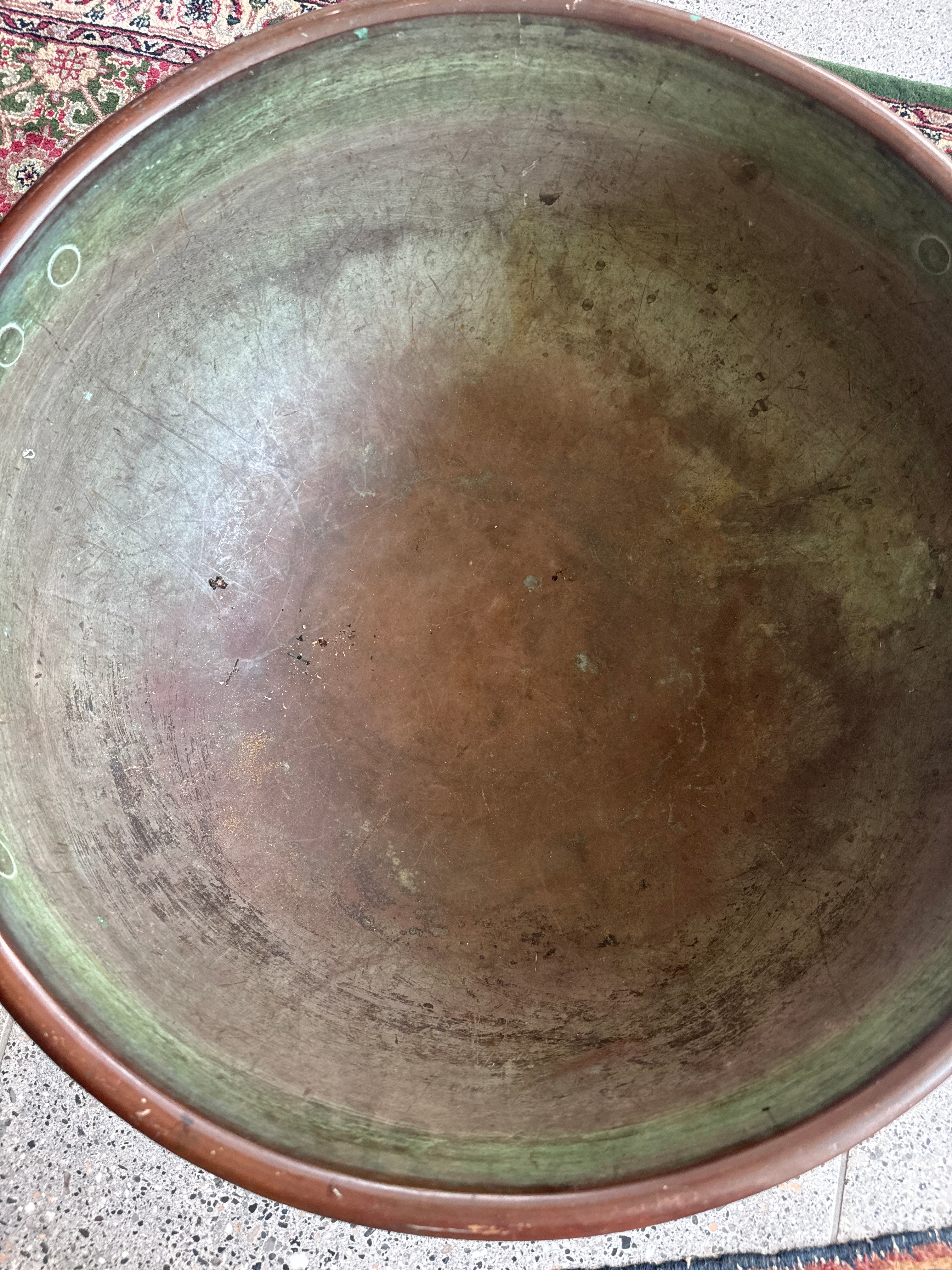 Large Antique Copper Cauldron