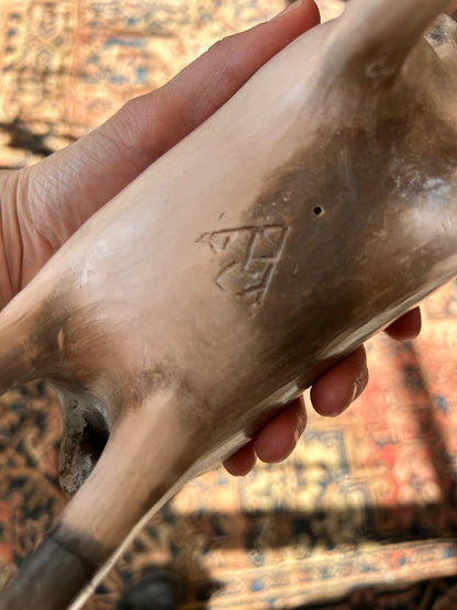 Signed Clay Horse Sculpture