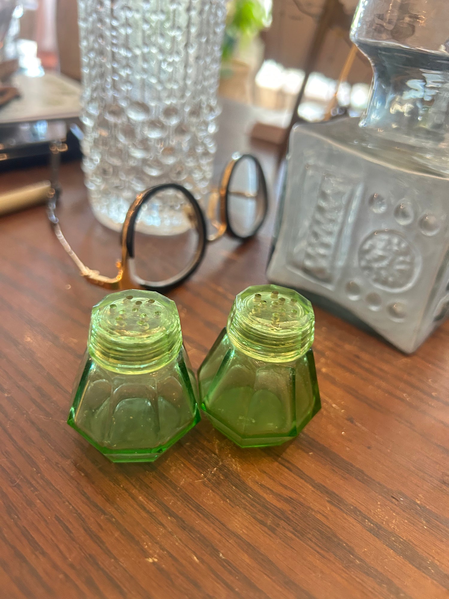 Pair of Green S/P Shakers